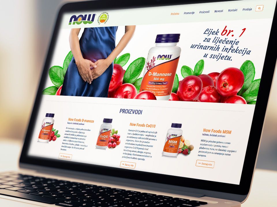Web stranice tvrtke Now Foods